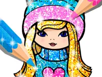image Girls Coloring Book Glitter